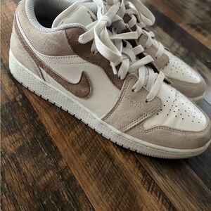 Nike Jordan Tan and White Low-Top Sneakers